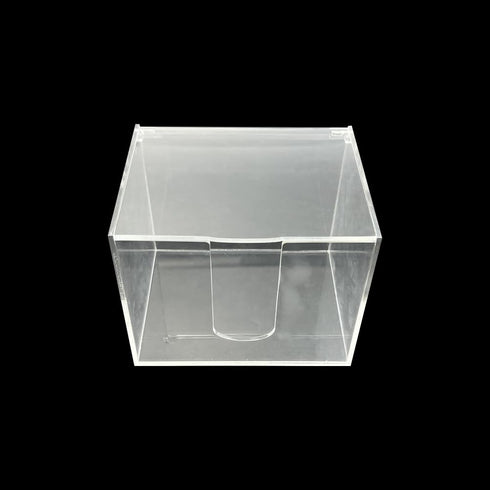 1PC U-Slot Dental Bib Dispenser Storage Box with Cover, Durable Acrylic Dental Bib Organizer Transparent Plastic Holder