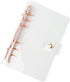 Clear A6 Binder Cover, Rose Gold 6 Ring Budget Binders, Snap Button Closure, Loose Leaf Folders, Refillable Soft