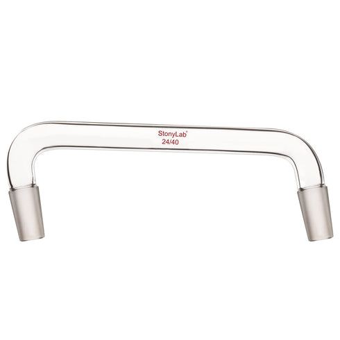 stonylab Borosilicate Glass Distilling Adapter, 75 Degree and 105 Degree Bent Chemistry Adapter, 200 mm Length