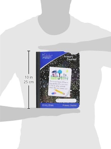 iScholar Primary Composition Book, Journal, Unruled Top, .5 Inch Ruled Bottom Half, 100 Sheets, Black Marble