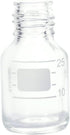 Moonetto 10 Pieces 25ml Graduated Round Glass Bottles, Solvent Jars with GL25 Blue Polypropylene Cap