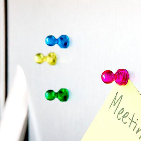 Bullseye Office Assorted Acrylic Push Pin Magnets, 24 Pack - Perfect for Refrigerator, Whiteboard, Office