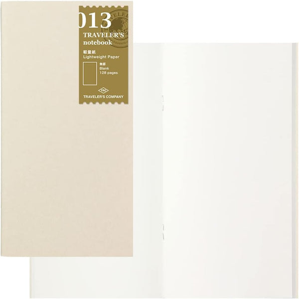 Traveler's Company Traveler's Notebook Refill 013, 128 Pages, Lightweight Blank Paper