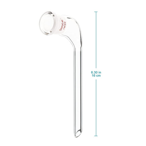 Stonylab Glass 105 Degree Angle Distillation Adapter, Borosilicate Glass Distillation Bent Adapter with 19/22 Outer Joint and 100 mm Tapered Drip Tube for Laboratory Lab Supply (19/22 Joint)