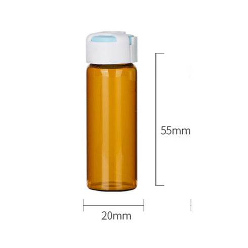 10ml Glass Bottle, Sterile Transparent Vial, Seals Empty Vials, Lab Sample Vial with Self Healing Injection Port, Flip