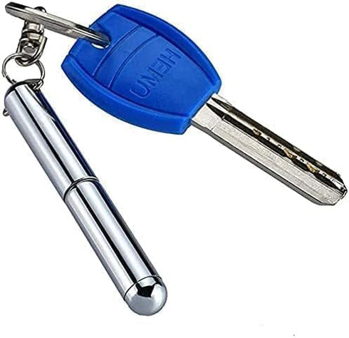 Silver Retractable Mini Pen - Stainless Steel Metal Tool Pocket Keychain for Dad, Birthday, Christmas Gifts