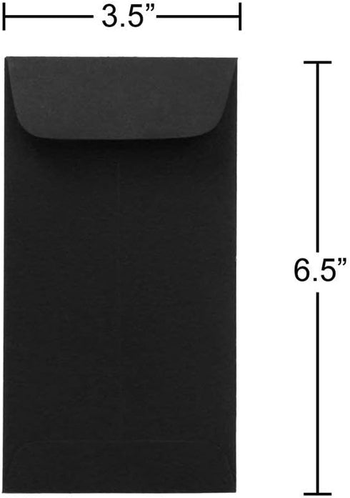 JAM PAPER #7 Premium Coin Business Envelopes - 3 1/2 x 6 1/2 - Smooth Black - 50/Pack