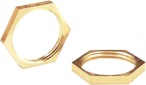 Joywayus 1/2" Female Thread Brass Pipe Fitting Hex Lock Nut for Plumbing (Pack of 10)
