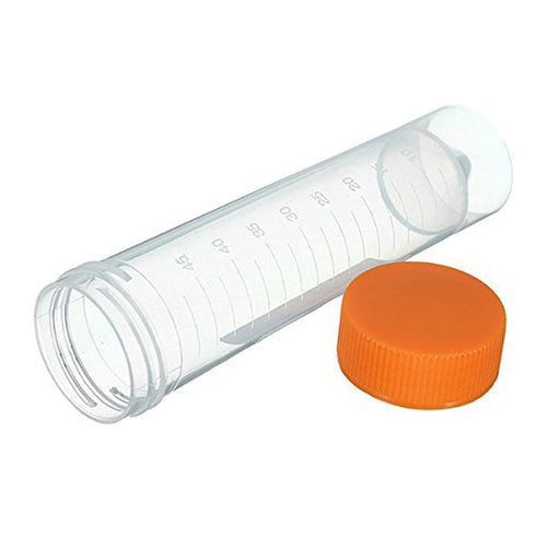 10pcs 50ml Plastic Centrifuge Test Tube Empty Bottles with Self Standing Screw Caps