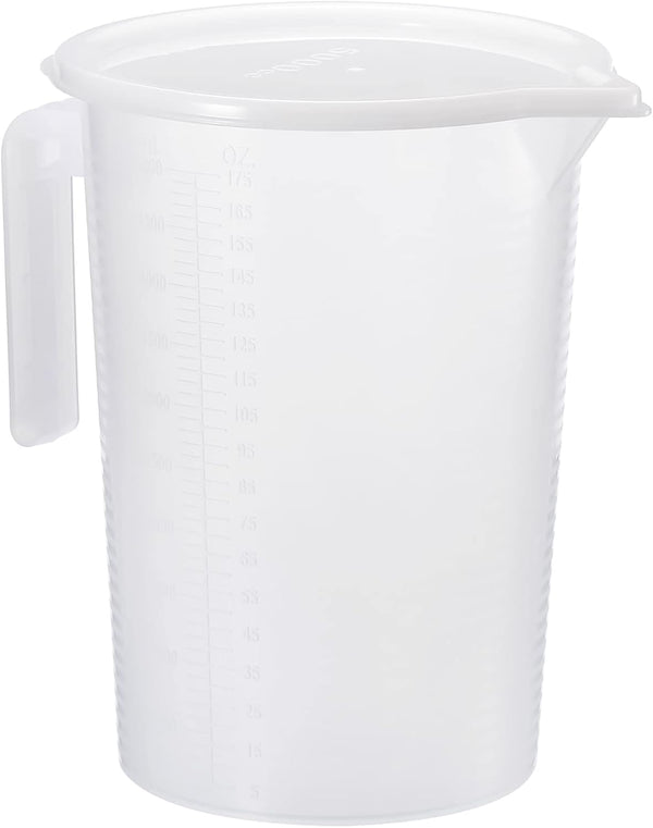 PATIKIL 5000ml Graduated Beaker, PP Plastic Liquid Measuring Cup with Double Sided Graduations, Handle, Lid, Spout