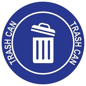 "Trash Can" Durable Laminated Vinyl Floor Sign- Sign by Graphical Warehouse- 5S