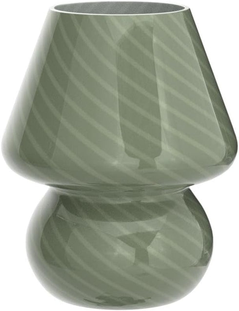 BSOD Mushroom Lamp, Glass Bedside Night Green Table Lamps Murano Vintage Small Nightstand Desklamp Swirl Light for Home