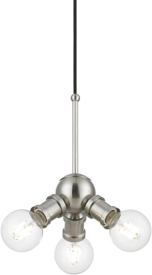 3 (47164-91) Livex Lighting Lansdale Light Pendant in Brushed Nickel
