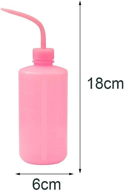 1Pc Plastic Squeeze Bottle, Safety Narrow Mouth Drip Washing Bottle for Tattooing, Eyelash Cleaning, 250 ML Pink