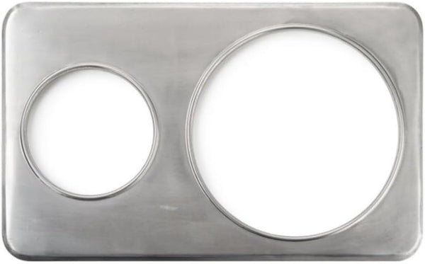 Soro Essentials - 6.37" and 10.37" Hole Openings Stainless Steel Steam Table Adapter Plate-