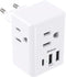 European Travel Plug Adapter with USB Charging Ports, International Type C Power Adapter for US to Europe