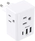 European Travel Plug Adapter with USB Charging Ports, International Type C Power Adapter for US to Europe