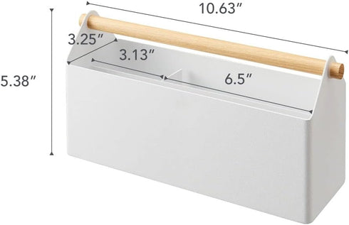 YAMAZAKI Home Desk Organizer, White Storage Solution for Office Supplies