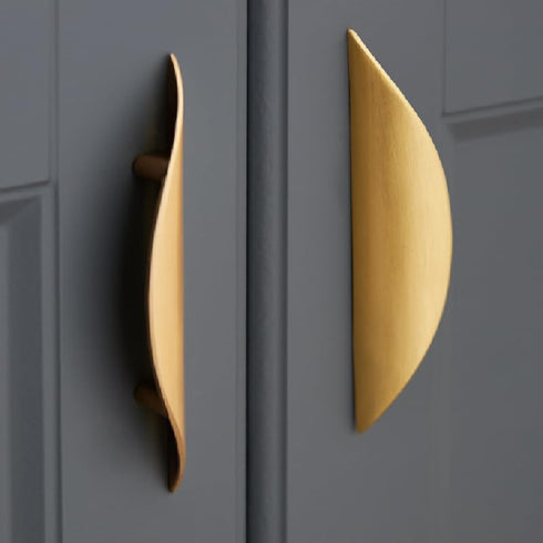 SANCHAKOU 2 Pack 96Mm Brass Cabinet Knobs Shoe Cabinet Door Drawer Single Hole Brass Handle Bedside Cabinet Wardrobe