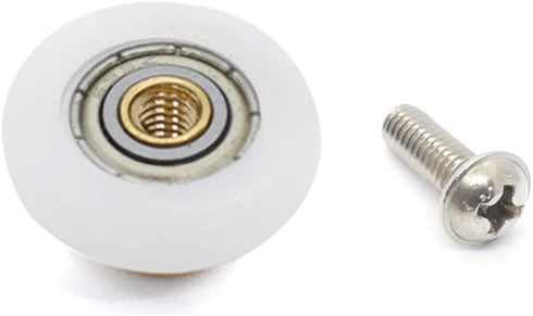 Set of 4 Dia 19mm Stainless Steel Shower Door Wheels, Rollers Runners, White, 19mm x 5mm (Stainless Steel, 4PCS)