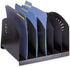 Safco Products 3155BL Steel Desk Organizer Rack, Black, with 6 Vertical Sections