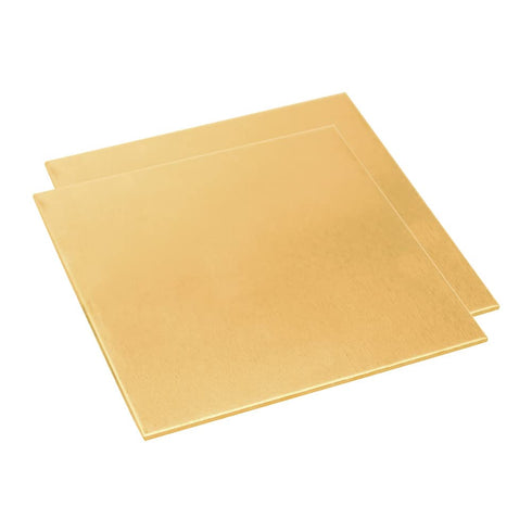 20 Gauge Brass Sheet, H62 Brass Plates Metal 0.031" Thickness x 3.9" Width x 3.9" Length - 2Pcs for Crafts
