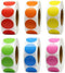 Hcode 1 Inch Color Coding Label Stickers - 6000 Pieces Round Colorful Permanent Adhesive Dots for Garage Sale