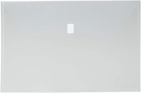 JAM PAPER Plastic Envelopes with Hook & Loop Closure - Jumbo Booklet - 12 x 18 - Clear - 12/Pack
