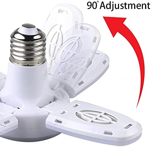 E27 Foldable LED Bulb, 28W Fan Blade Timing Lamp, AC85-265V, Remote Controller for Home Ceiling Light (Only Fan Bulb)
