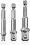 BOEN Impact Grade Socket Adapter Set, 3-PCS Drill Bit Adapter with 1/4", 3/8", 1/2" Sizes for Cordless Drill