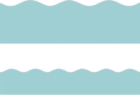 Fancy Land Light Turquoise Scalloped Bulletin Board Border Trim, 52ft One Roll for Classroom