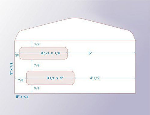 NextDayLabels #9 Double Window Security Envelope (Regular Gum - 500 Per Pack)