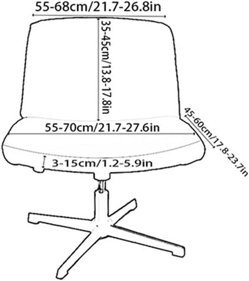 Generic Armless Protector(11) Stretch Criss Cross Chair Covers Rhombus Jacquard Chair Slipcovers Washable Office Desk