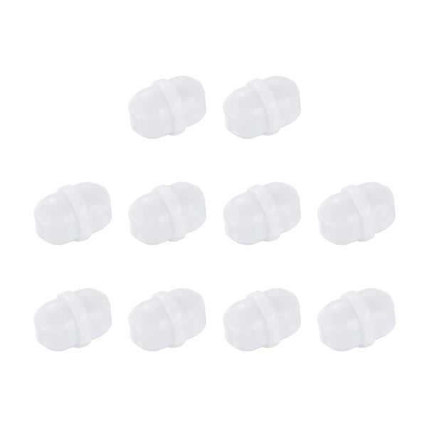 MECCANIXITY 10mm x 6mm Magnetic Stirrer Mixer Stir Bar Rod with Ring Shape PTFE Coating, White - 10Pcs