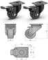 GBL 2" Heavy Duty Caster Wheels with Brakes, Set of 4, Up to 440Lbs, Silent Rubbered Trolley Wheels