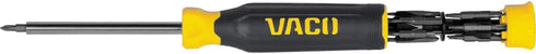 VACO VAC1273 Precision Screwdriver Set, Magnetic 27-in-1 Multi-Bit Screwdriver, 13 Double-Ended Bits and 3.5 mm Nut Driver, On-Board Storage by VACO