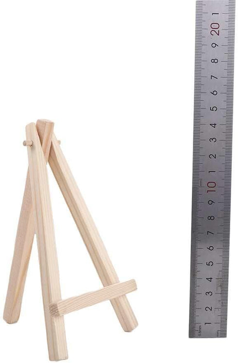 Mini Natural Wood Display Easel, Artist Painting Tripod for Small Canvases, Crafts, Photos, Phone Holder