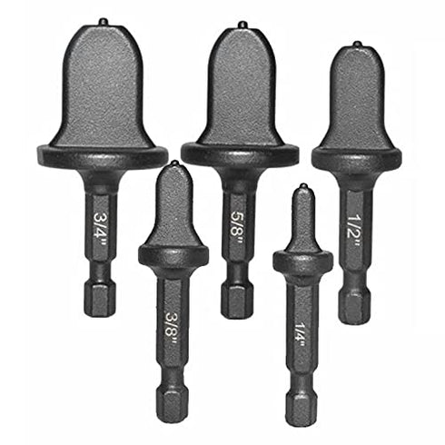 Yakamoz Copper Pipe Swaging Tool Set, 5pcs Copper Tube Expander 1/4" Hex Shank Drill Bit for HVAC Repair