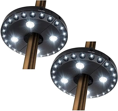 Patio Umbrella Light, 28 LED Lights, 3 Brightness Modes, Cordless, 200 lumens, Battery Operated