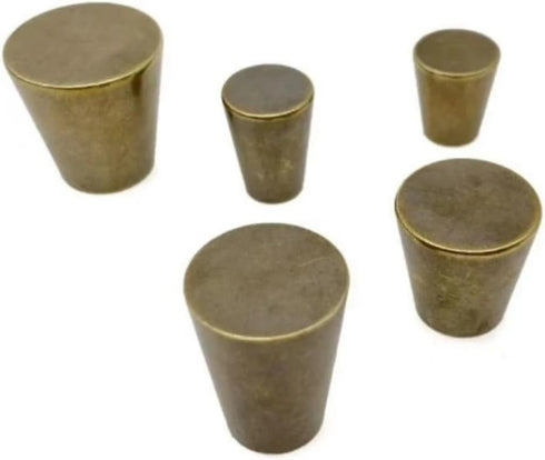 AIDUIXAP 1Pcs Antique Solid Brass Kitchen Drawer Handles Bronze Cone Cabinet Furniture Handles Dresser Bedside Table