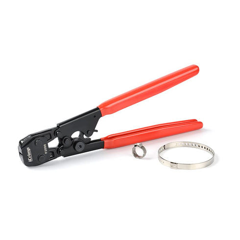 iCrimp Ratcheting PEX Cinch Tool for Fastening Stainless Clamps from 3/8-Inch to 1-Inch with Calibration Gauge