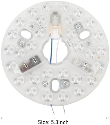 15W Dimmable 5.3 Inch 3CCT 3000K 4200K 6500K Hyuduo LED Ceiling Fan Light Retrofit Kit Round Aluminum PC for Pendant