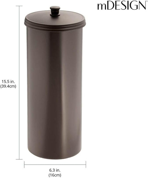 mDesign Free Standing Toilet Paper Holder - Toilet Paper Storage for Bathroom - Toilet Roll Holder Free Standing