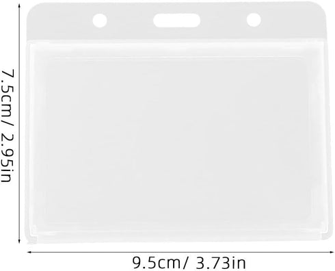 STOBOK Heavy Duty ID Card Badge Holder - Horizontal Plastic Name Tag Work Permit Card - 5pcs