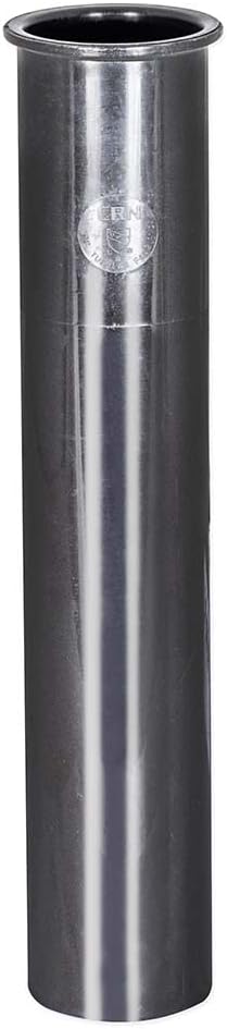 EZ-FLO 1-1/2 Inch x 8 Inch Flanged Tailpiece, Black Polypropylene for Tubular Drain Applications, 35327