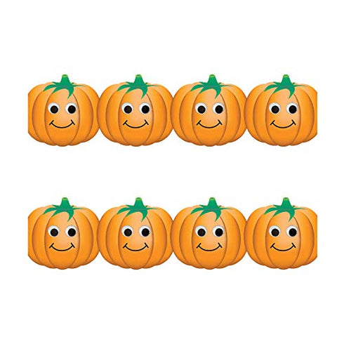 Hygloss Products Happy Pumpkins Die-Cut Bulletin Board Border – 3 x 36 Inch, 12 Pack