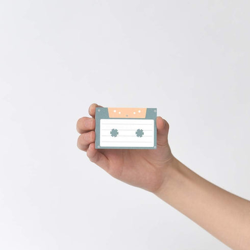 Monolike Retro Cassette Tape + Film Sticky-It 6p Set, Self-Adhesive Memo Pad, 50 Sheets for Daily Sticky, Diary, Memo