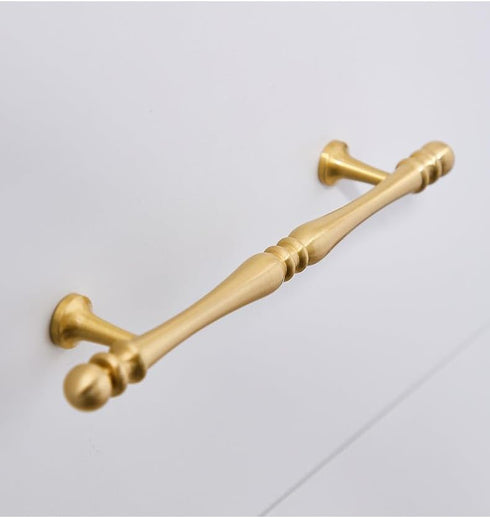 PIYYQNY 2 Pack 96mm/3.8in) Drawer Pulls Knobs for Dresser Drawers Gold Solid Brass Drawer Handle Kitchen Cabinet Handle