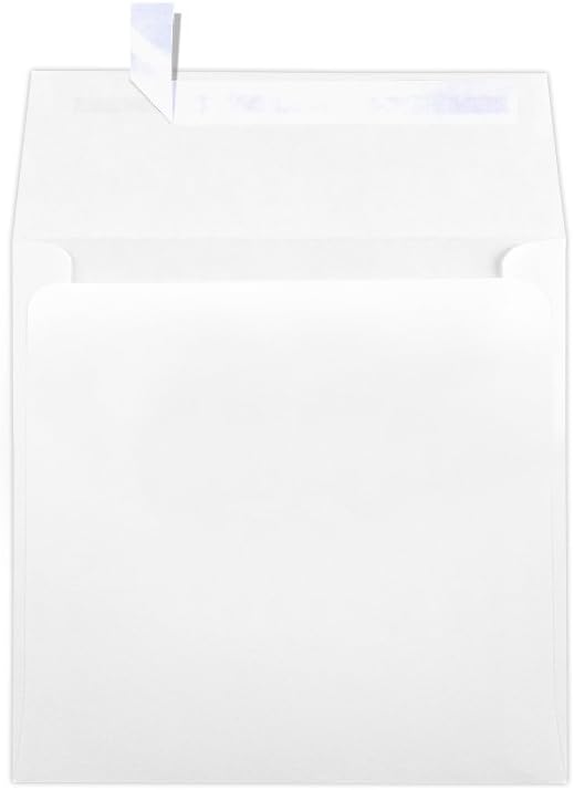 LUXPaper 6" x 6" Square Invitation Envelopes | 250 Qty | Bright White | Peel & Press | 70lb. Text