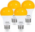 L LOHAS 4 Pack A19 Amber Porch Light Bulbs, 6W Dusk to Dawn Sensor, 40W Equivalent, 2000K E26 Bug Light